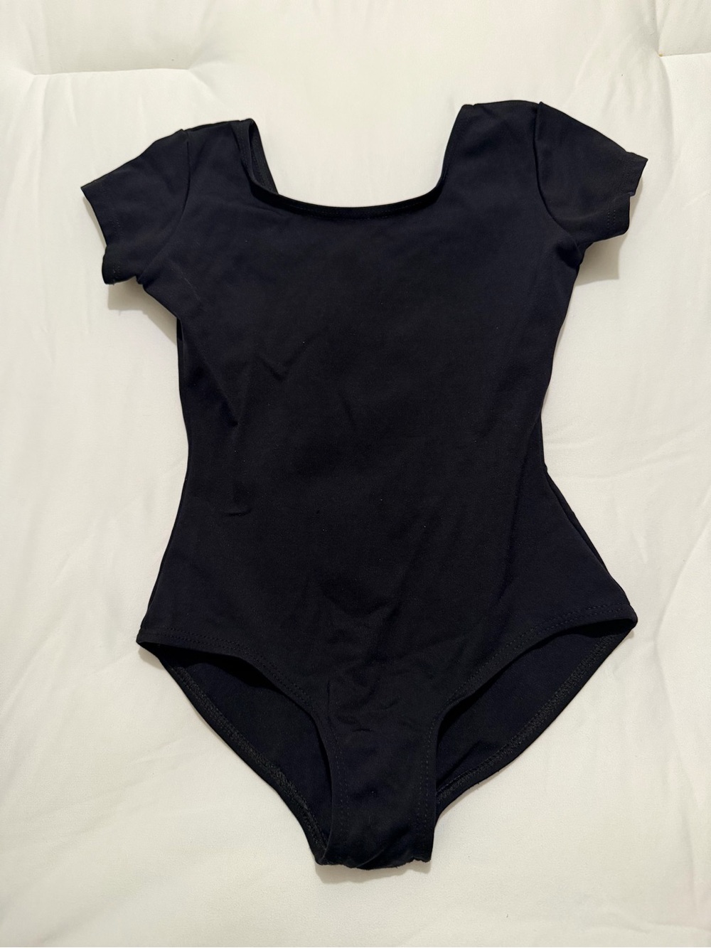 Capezio Black Short-Sleeve Kids Dance Leotard